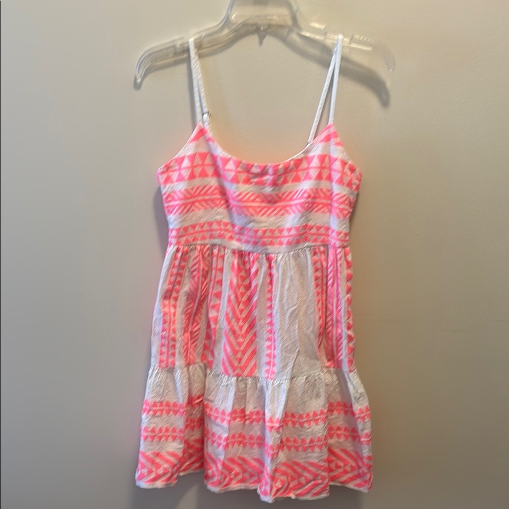 Ami Pink and White Babydoll Dress